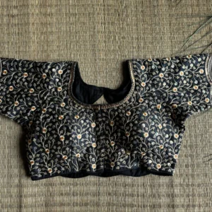 Black Sequence U Neck Blouse