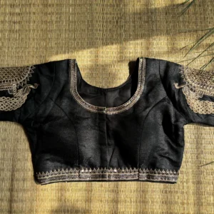 Black & Gold Party Wear Zari Work Blouse
